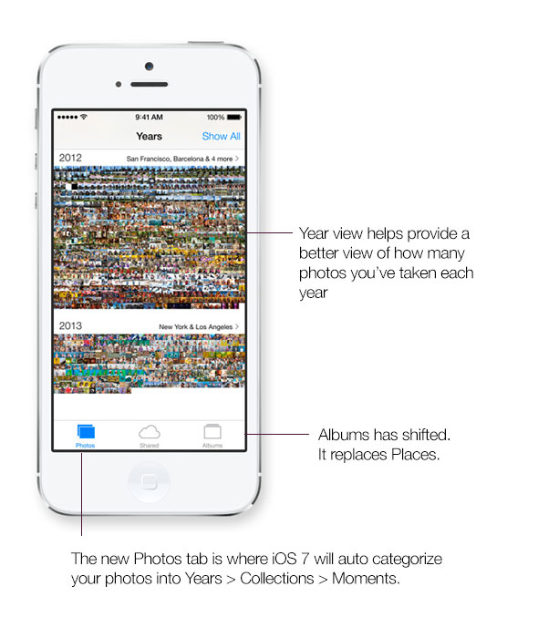 ios7 photos app year iOS 7 Photos App Is About Years, Collections and Moments